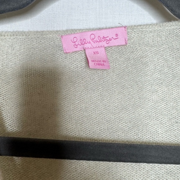 Lilly Pulitzer Alina Heathered Avenue 100% Cashmere Drape Cardigan Fringe - Picture 3 of 13